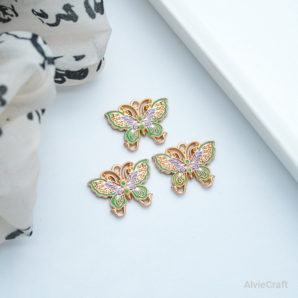 Butterfly Dual Enamel Charm for Jewellery Making