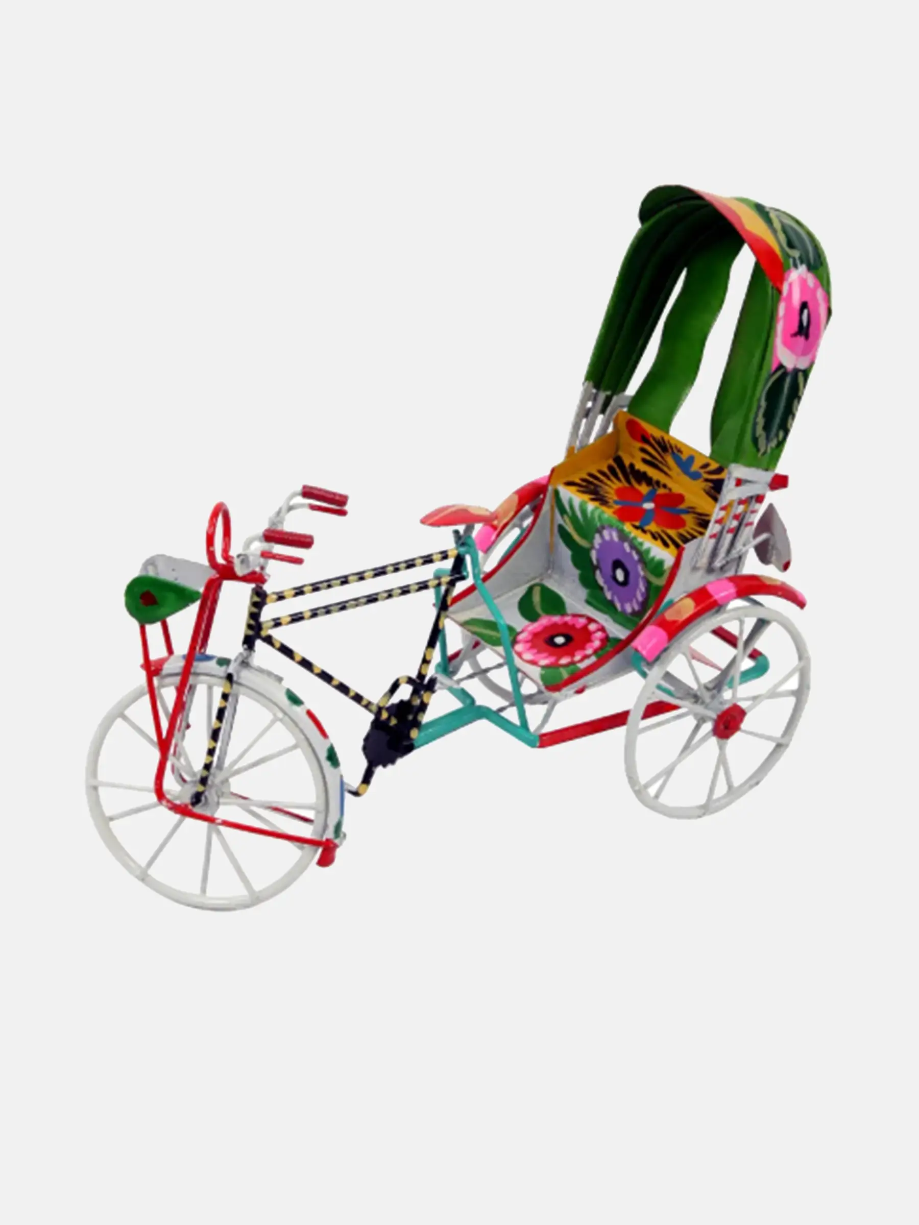 Cast Iron Hand Painted Rickshaw